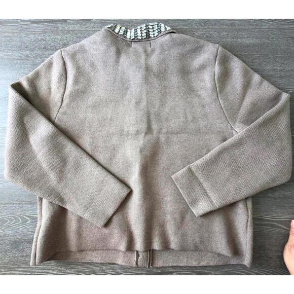 Marled by Reunited Embellished Taupe Gray Button Up Cardigan Women Size XL - Picture 2 of 3
